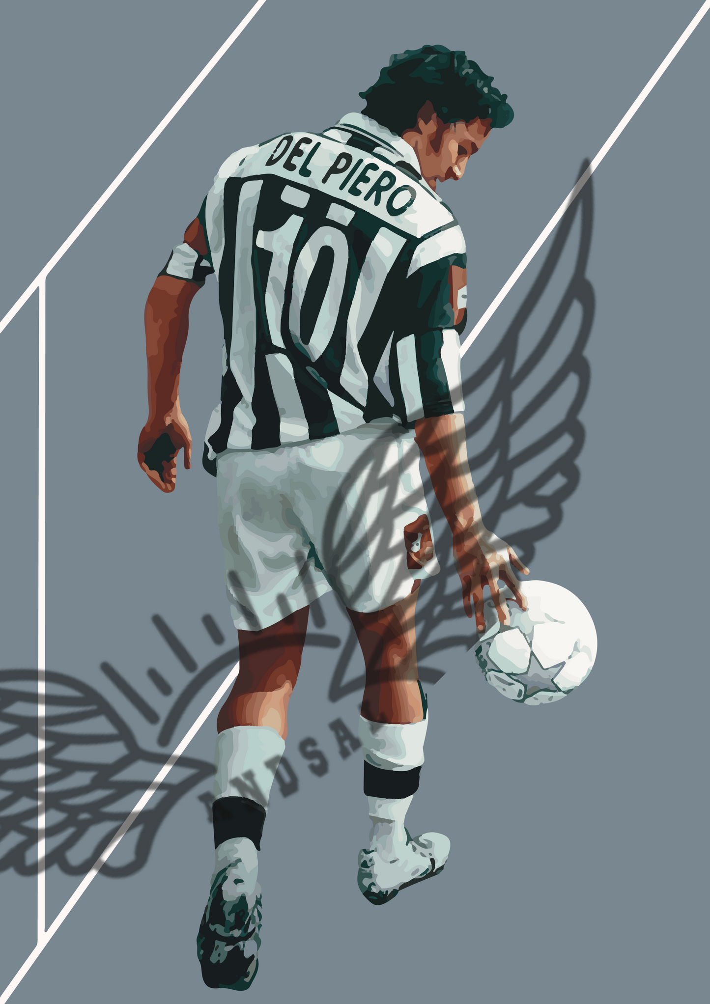 Alex Del Piero JUVENTUS Stampa Grafica Alta Qualità