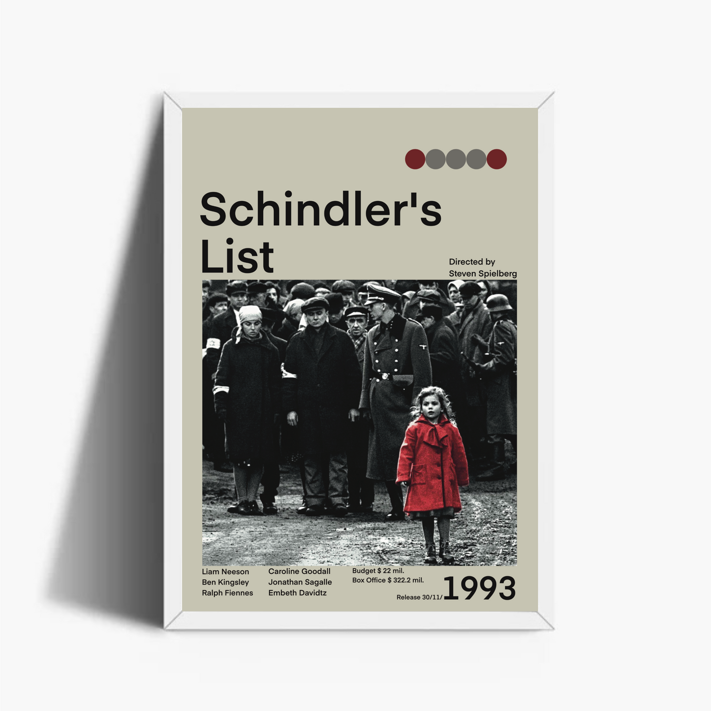 Schindler’s List 1993 Stampa Grafica Alta Qualità