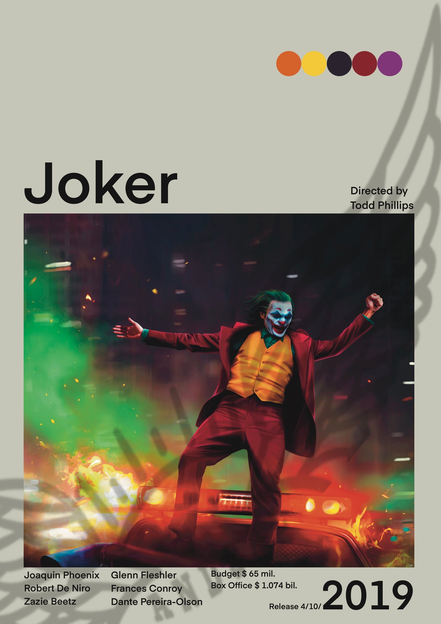 Joker 2019 Stampa Grafica Alta Qualità