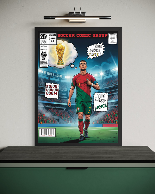 Mondiali 2026 Cristiano Ronaldo Comics Andsal Giugno #3 idea regalo cornice nera