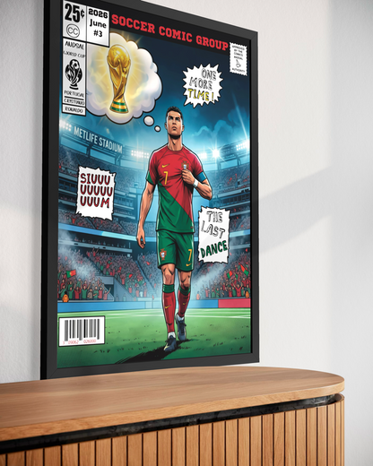 Mondiali 2026 Cristiano Ronaldo Comics Andsal Giugno #3 idea regalo cornice nera