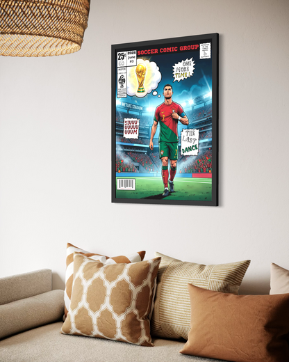 Mondiali 2026 Cristiano Ronaldo Comics Andsal Giugno #3 idea regalo cornice nera