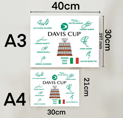 Italia Coppa Davis 2023/2024 Autografi Team Signature Series Tennis