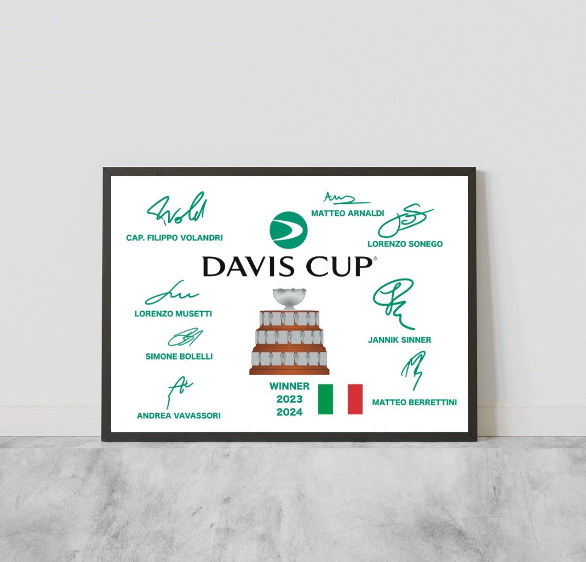 Italia Coppa Davis 2023/2024 Autografi Team Signature Series Tennis