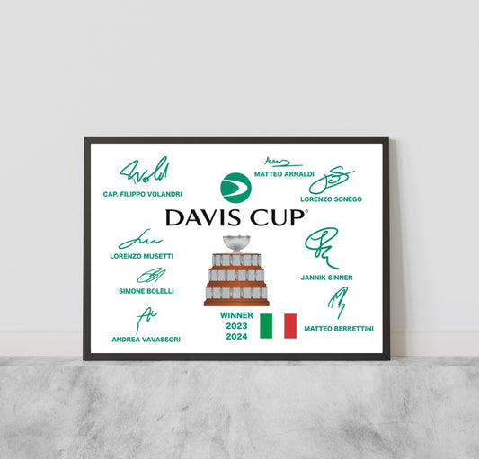 Italia Coppa Davis 2023/2024 Autografi Team Signature Series Tennis
