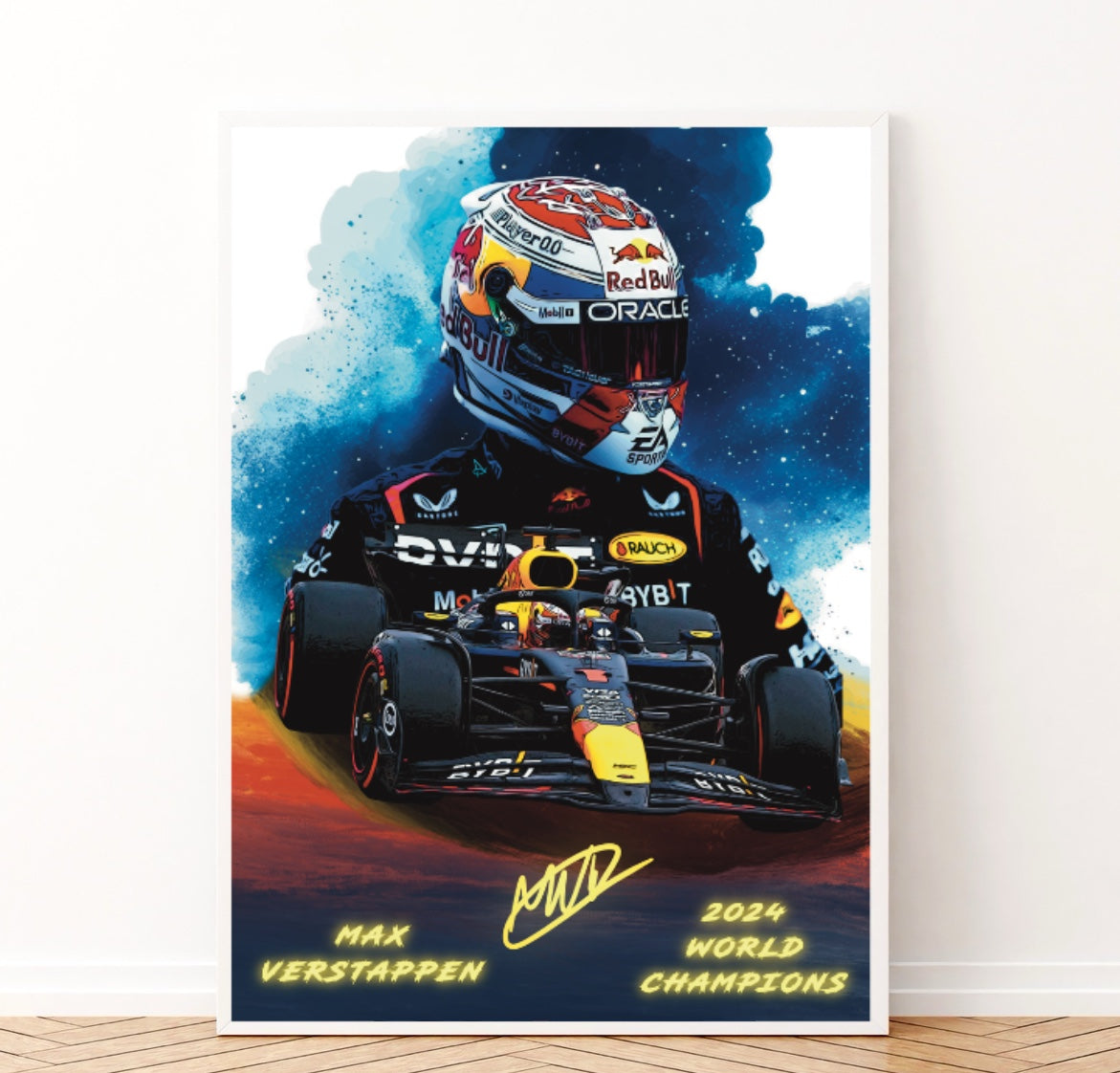 Max Verstappen World Champion 2024 Red Bull Racing Formula 1 Autografo Signature Series