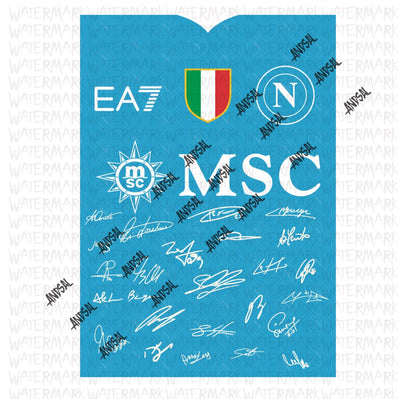 Napoli Scudetto 2025 Maglia Quadro Autografi Squadra 4 Campionato Serie A