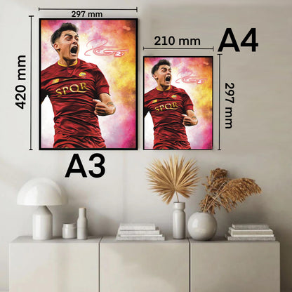 Paulo Dybala Roma Watercolor Signature