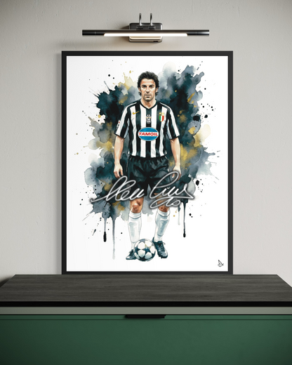 Alessandro Del Piero Juventus Signature series ART poster cornice nera Juve Autografo digitale
