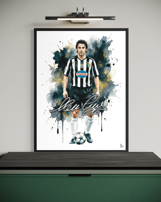 Alessandro Del Piero Juventus Signature series ART poster cornice nera Juve Autografo digitale