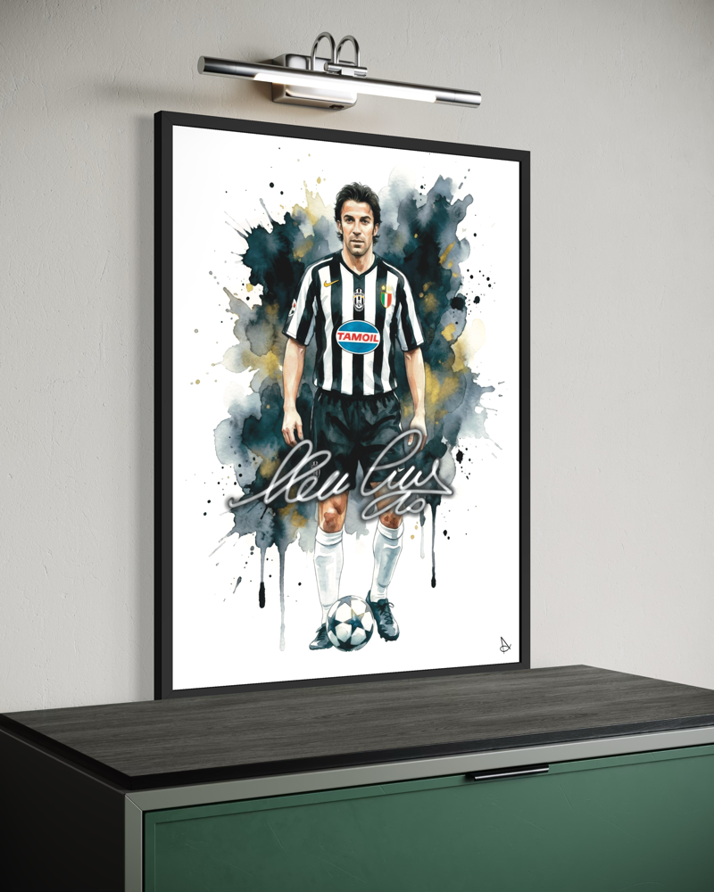 Alessandro Del Piero Juventus Signature series ART poster cornice nera Juve Autografo digitale