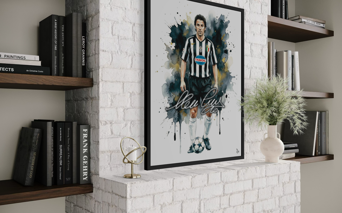 Alessandro Del Piero Juventus Signature series ART poster cornice nera Juve Autografo digitale