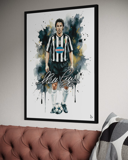 Alessandro Del Piero Juventus Signature series ART poster cornice nera Juve Autografo digitale