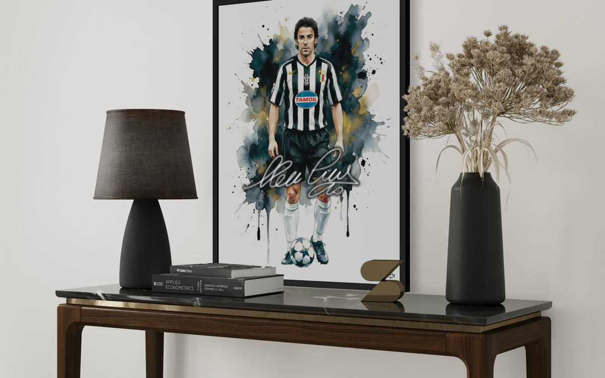 Alessandro Del Piero Juventus Signature series ART poster cornice nera Juve Autografo digitale