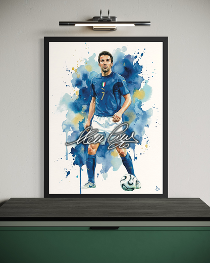Alessandro Del Piero Italia Signature series ART poster cornice nera Juventus Autografo digitale