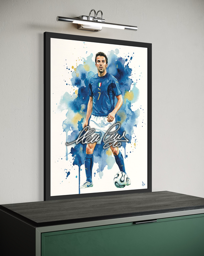 Alessandro Del Piero Italia Signature series ART poster cornice nera Juventus Autografo digitale