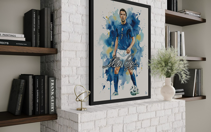Alessandro Del Piero Italia Signature series ART poster cornice nera Juventus Autografo digitale