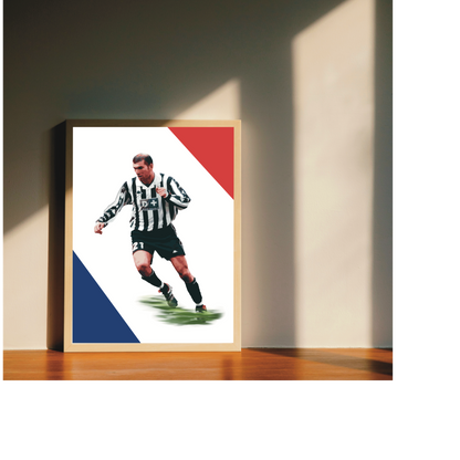 Zinedine Zidane Juventus 1998 Stampa Grafica Alta Qualità