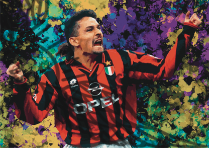 Roberto Baggio A.C.Milan Stampa Grafica Alta Qualità