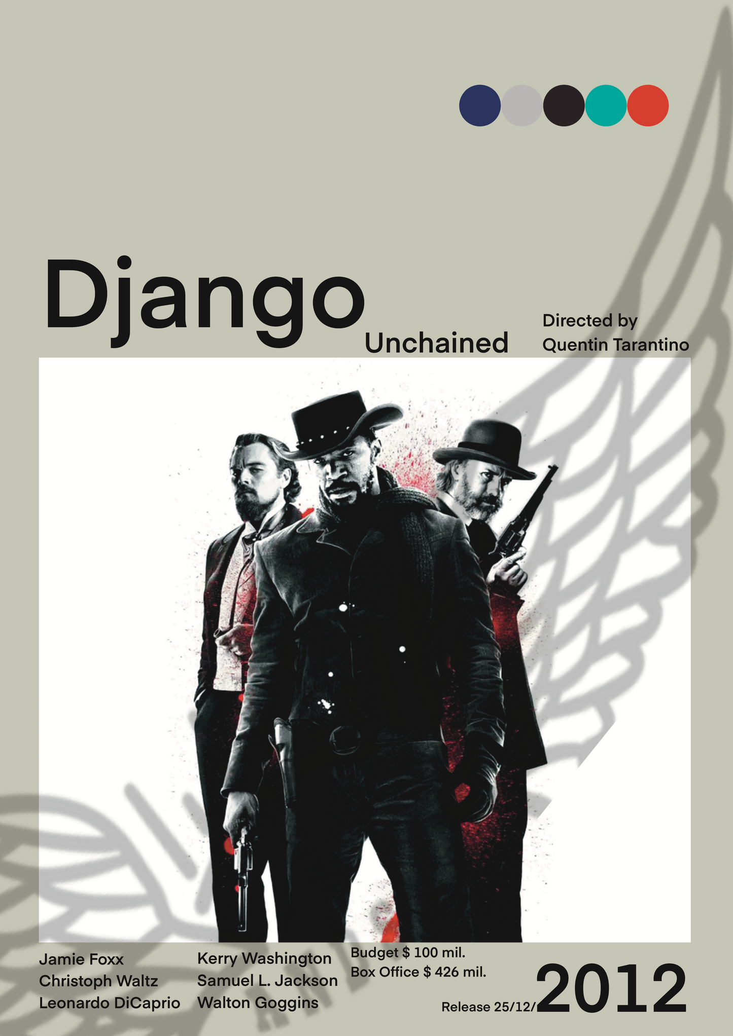 Django Unchained Film 2012 Stampa Grafica Alta Qualità