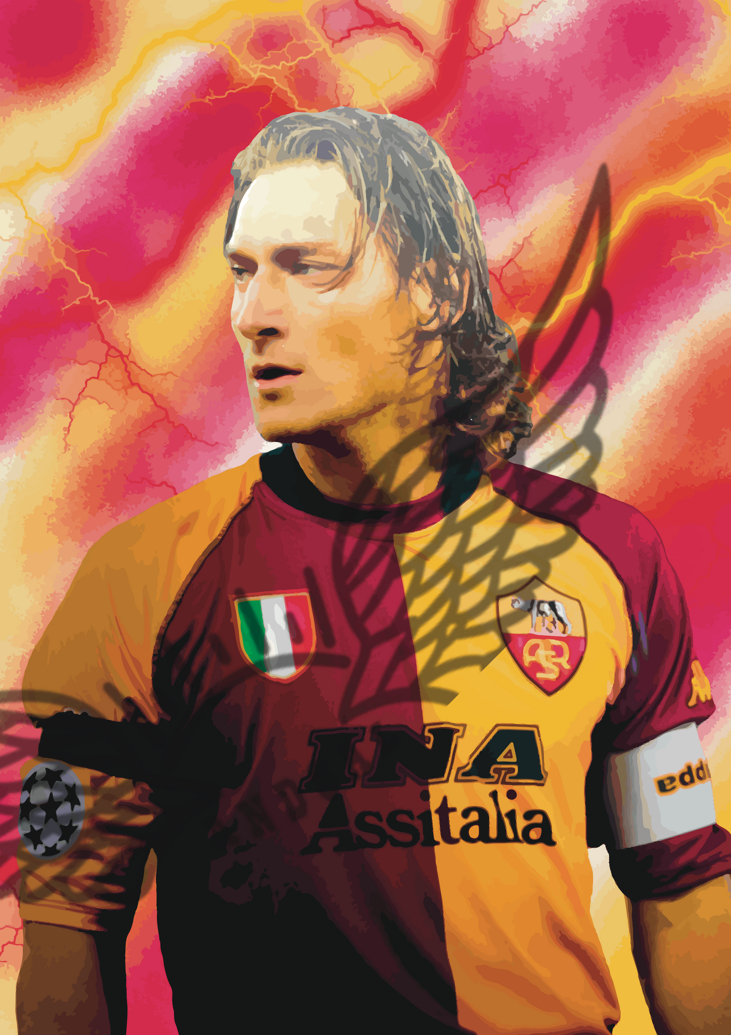 Francesco Totti Roma Scudetto Stampa Grafica Alta Qualità