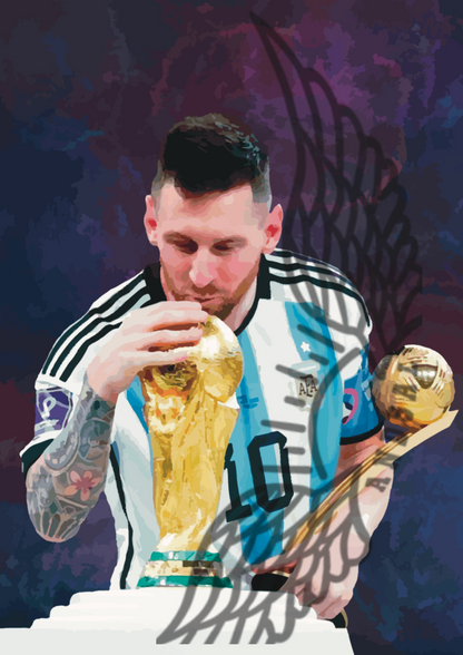 Messi MVP Qatar 2022 Stampa Grafica Alta Qualità