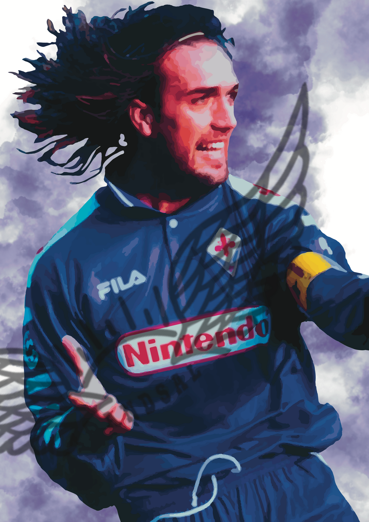 Gabriel Batistuta Fiorentina Stampa Grafica Alta Qualità