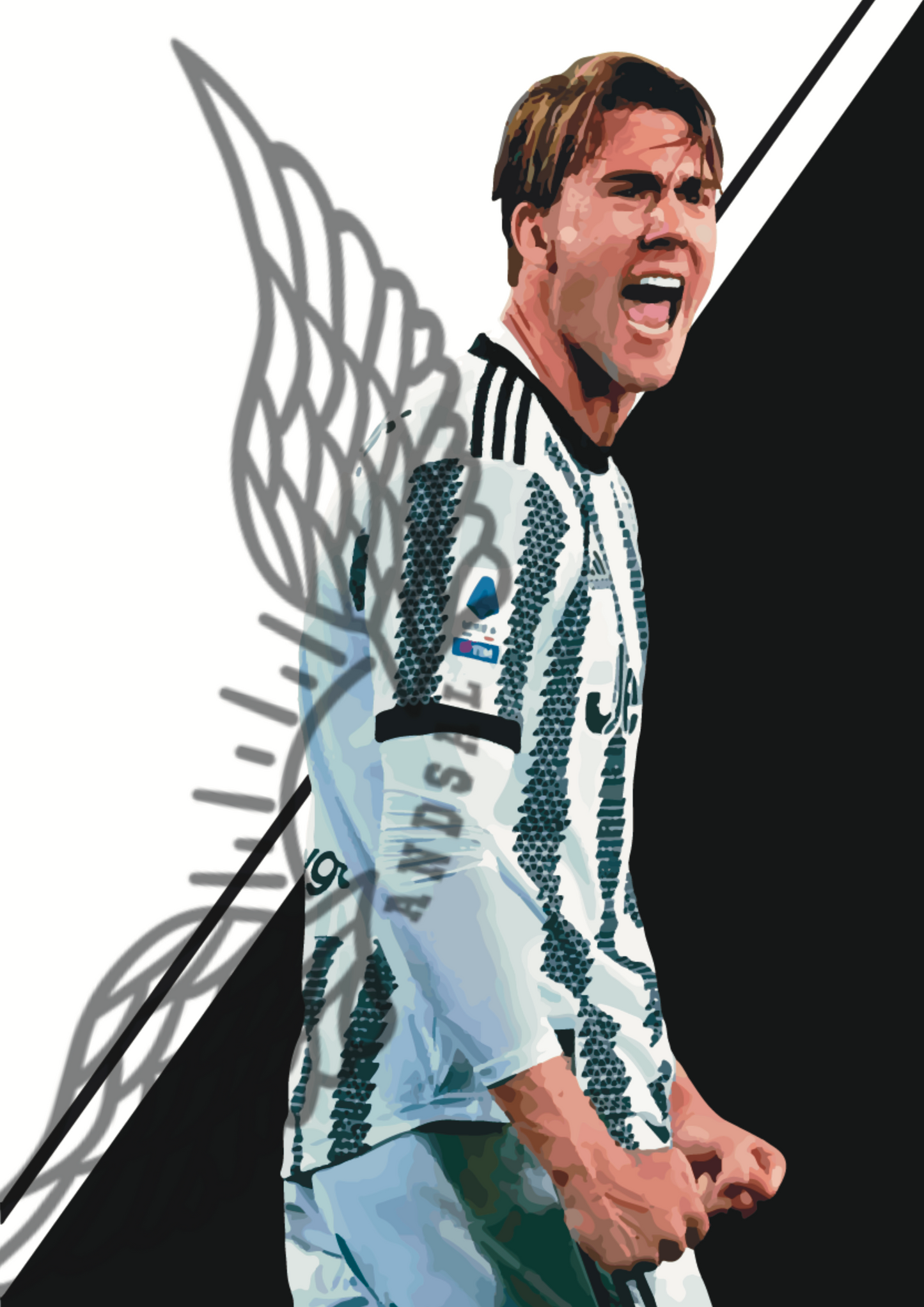 Vlahovic Juventus Stampa Grafica