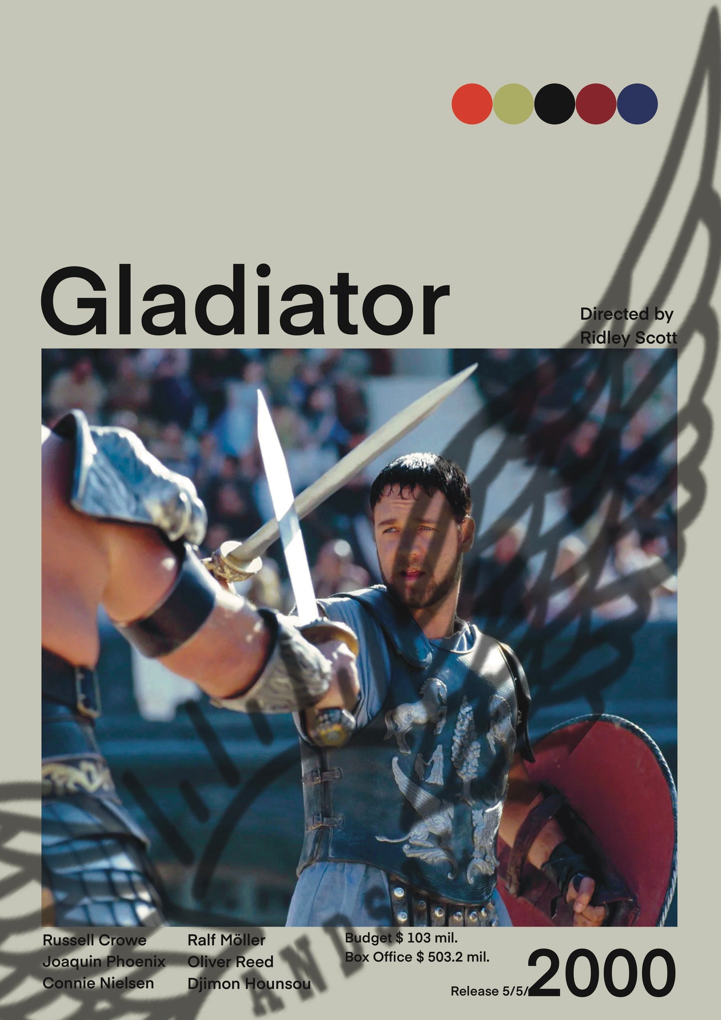 Il Gladiatore Stampa Grafica Alta Qualità