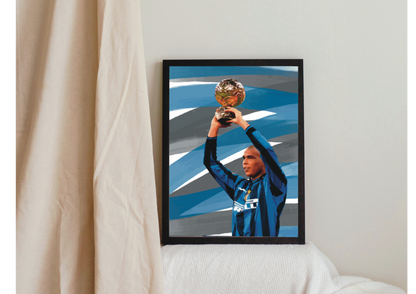 Ronaldo Inter pallone d’oro Stampa Grafica