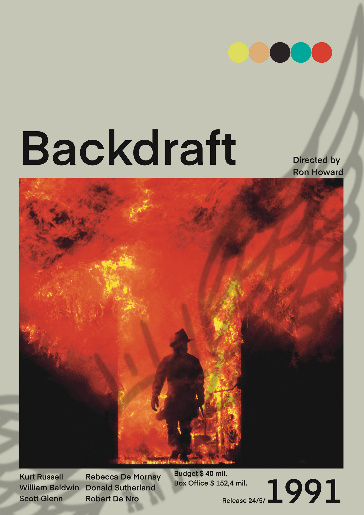 Backdraft Fuoco Assassino Film 1991 Stampa Grafica Alta Qualità